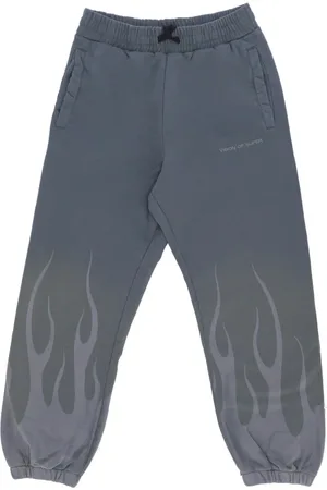 Vision Of Super Sweatpants, male, , Size: M Flames Print Fleece Pants