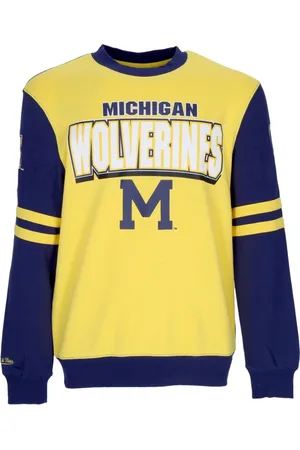 Mitchell & Ness Sweatshirts, male, , Size: L Michigan Wolverines Crewneck Sweatshirt