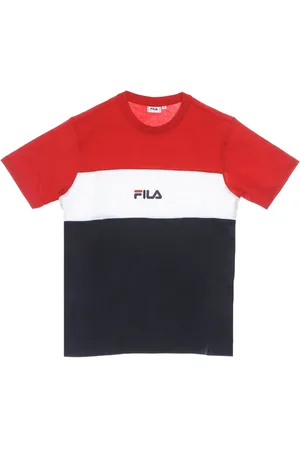 Fila T-Shirts, male, , Size: XS Color Block Tee Black/Red/White