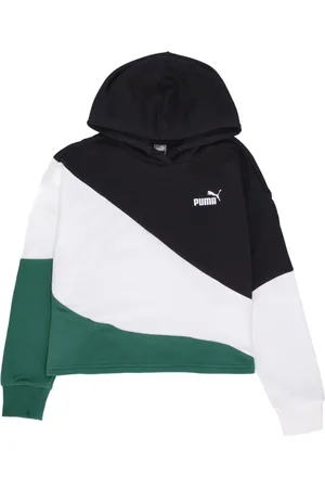 PUMA Hoodies, female, , Size: L Power Cat Cropped Hoodie Black
