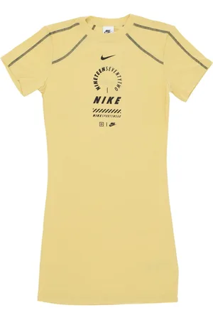 Nike Short Dresses, female, , Size: XS Gold Saturn Dress Slim Fit Lightweight