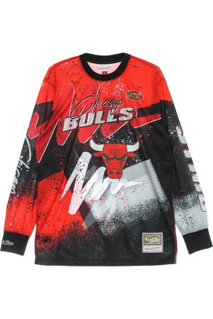 Mitchell & Ness Long Sleeve Tops, male, , Size: L Chicago Bulls Long Sleeve T-Shirt