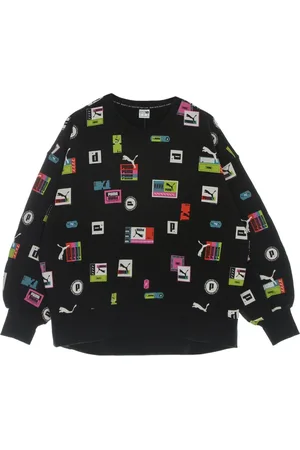 PUMA Sweatshirts, female, , Size: M Love Crewneck Sweatshirt All Over Print