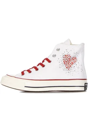 Converse Sneakers, female, , Size: 9 1/2 US Canvas High-Top Sneaker with Heart Glitter