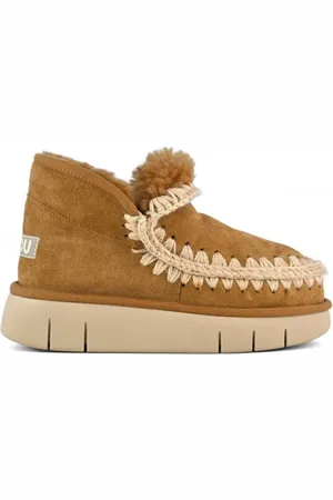 Mou Winter Boots, female, , Size: 10 US Handmade Sheepskin Sneaker with Crochet Stitching