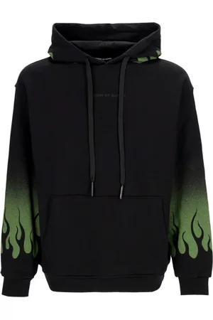 Vision Of Super Hoodies, male, , Size: M Flames Hoodie /Green