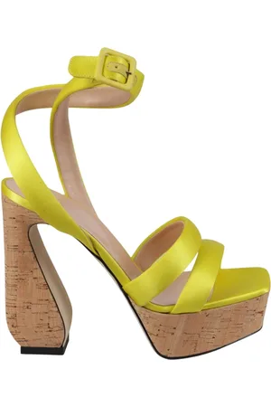 Sergio Rossi High Heel Sandals, female, , Size: 8 US Satin Cork Natural Sandals