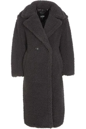 UGG Double-Breasted Coats, female, , Size: M Long Teddy Coat