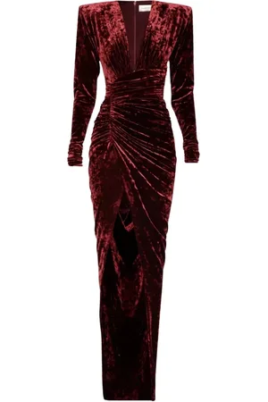 ALEXANDRE VAUTHIER Party Dresses, female, , Size: S Cherry V-Neck Dress with Draping