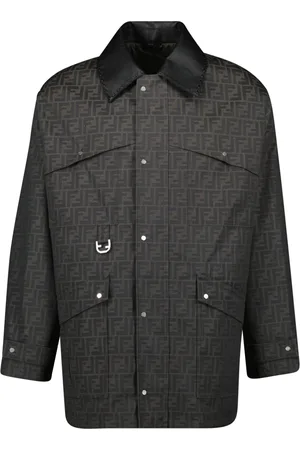 Fendi Light Jackets, male, , Size: S Printed FF Jacket for Men