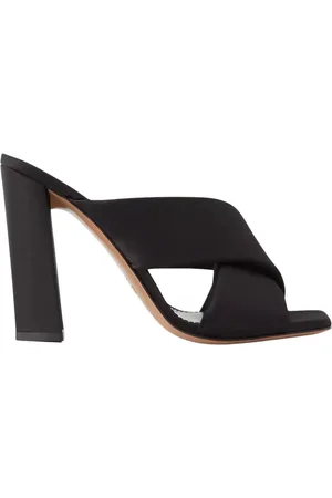PARIS TEXAS Heeled Mules, female, , Size: 8 US Satin Cross Strap Heels