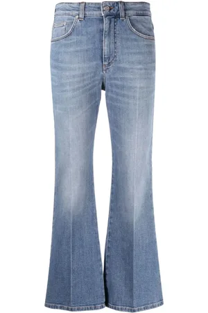 Stella McCartney Cropped Jeans, female, , Size: W30 High-Waisted Flared Jeans