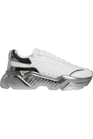 Dolce & Gabbana Sneakers, male, , Size: 11 US Silver Low Top Sneakers Rubber Sole