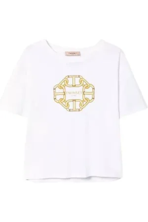 Twin-Set T-Shirts, female, , Size: L Chain Print T-shirt