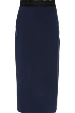 Msgm Pencil Skirts, female, , Size: S Wool Blend Slub Skirt