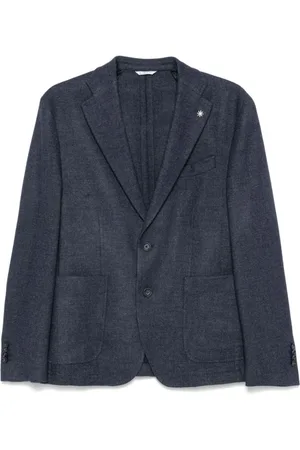 Manuel Ritz Blazers, male, , Size: L Wool Blend Jacket Twill Weave