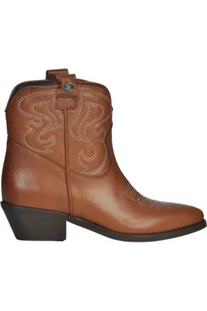 Gisel Moire Cowboy Boots, female, , Size: 7 US Flat Shoes with Embroidery