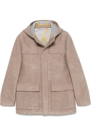 Manuel Ritz Light Jackets, male, , Size: M Hooded Coat Felted Finish