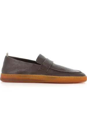 Officine creative Loafers, male, , Size: 9 US Ebony Leather Slip-On Sandals