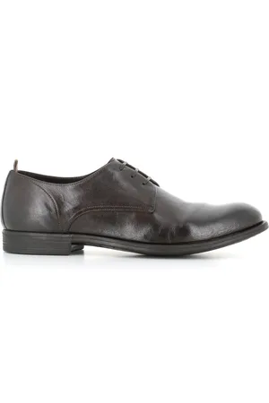 Officine creative Laced Shoes, male, , Size: 12 US Ebony Flat Shoes with Rubber Sole