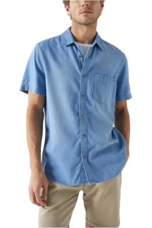 Salsa Short Sleeve Shirts, male, , Size: M Classic Denim Shirt with Timeless Style