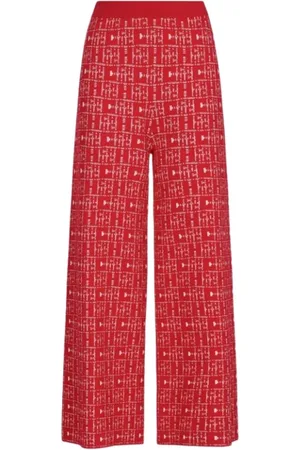 Carolina Herrera Wide Trousers, female, , Size: XS Jacquard Initials Straight Pants