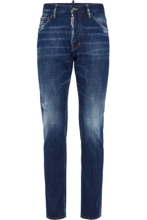 Dsquared2 Slim-fit Jeans, male, , Size: L Navy Whiskered Denim Jeans