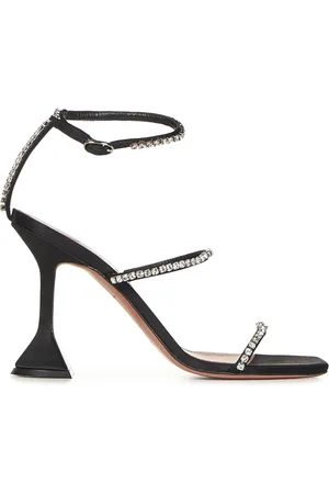 Amina Muaddi High Heel Sandals, female, , Size: 6 US Silk Crystal Sandals