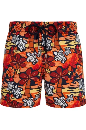 Vilebrequin Beachwear, male, , Size: M Short Monoi Turtles Stretch Swim Shorts for Men