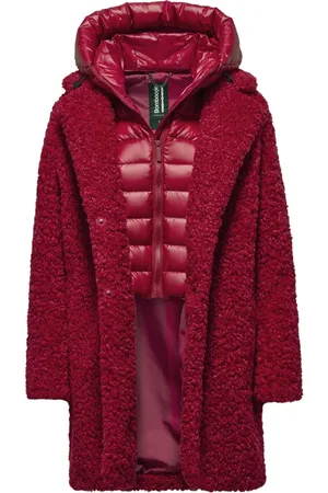 Bomboogie Down Coats, female, , Size: S Sherpa Fleece Overcoat with Detachable Hood