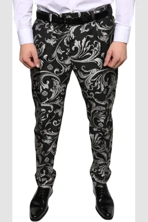 Dolce & Gabbana Slim-fit Trousers, male, , Size: 4XL Jacquard Logo Skinny Dress Pants