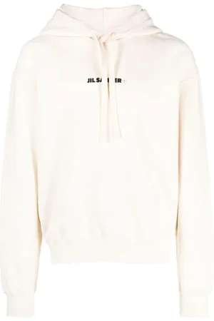 Jil Sander Hoodies, male, , Size: XL Logo-Print Cotton Hoodie