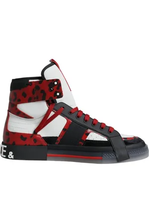 Dolce & Gabbana Sneakers, male, , Size: 6 US Logo High Top Leather Sneakers