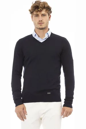 BALDININI V-neck Knitwear, male, , Size: 3XL V-Neck Long Sleeve Sweater