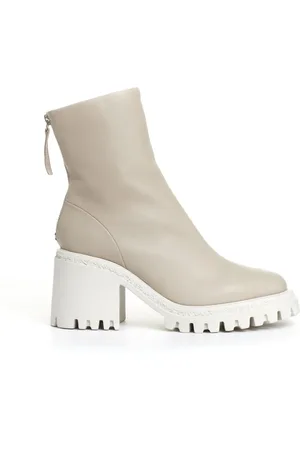 HALMANERA Heeled Boots, female, , Size: 10 US Cream ankle boot with 80mm heel