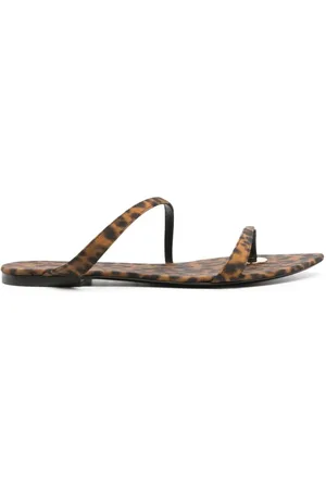Saint Laurent Sliders, female, , Size: 6 US Leopard Print Flat Sandals