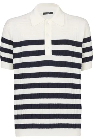 Balmain Polo Shirts, male, , Size: L Knitted Monogram Polo Shirt