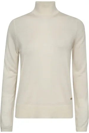 Mos Mosh Turtlenecks, female, , Size: XS Soft Knit Highneck Sweater Ecru
