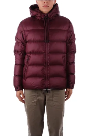 afterlabel Winter Jackets, male, , Size: S Bordeaux Hooded Coat with Zipper Pockets