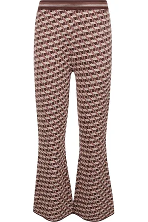 Diane von Furstenberg Wide Trousers, female, , Size: M Beige Trousers, Viscose/Polyester Blend, Made in China