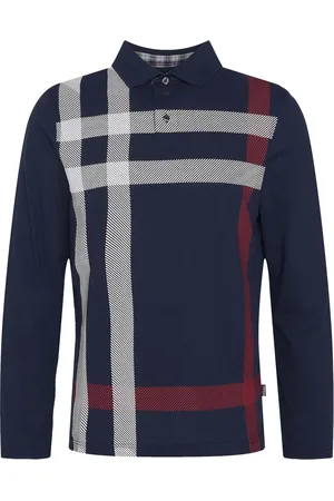 Barbour Polo Shirts, male, , Size: S Tartan Long Sleeve Polo Shirt