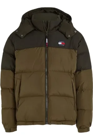 Tommy Hilfiger Down Jackets, male, , Size: L Polyester Padded Color Block Coat with Hood