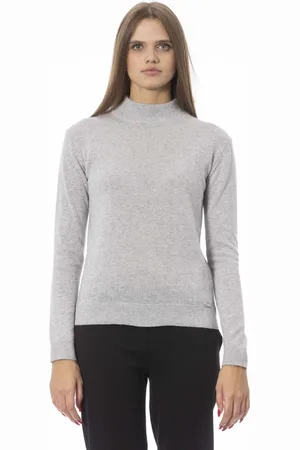 BALDININI Turtlenecks, female, , Size: M Trendy Knit Sweater with Monogram Detail