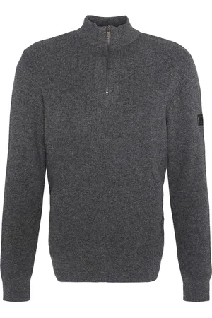Barbour Turtlenecks, male, , Size: L Modern Zip Sweater Charcoal Marl