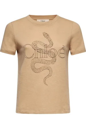 Chloé T-Shirts, female, , Size: XS Snake Print Crewneck T-shirt