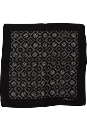 Dolce & Gabbana Silky Scarves, male, , Size: ONE SIZE Elegant Geometric Silk Pocket Square