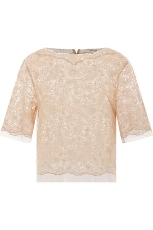 ERMANNO SCERVINO T-Shirts, female, , Size: XS Floral Lace Boat Neck Top