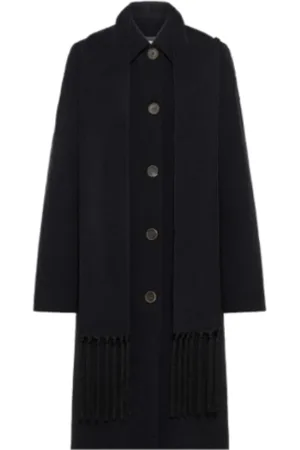 FORTE FORTE Single-Breasted Coats, female, , Size: XS Long Coat with Detachable Scarf