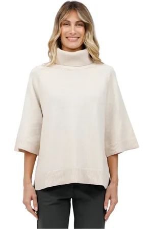 Gran Sasso Turtlenecks, female, , Size: XS Turtleneck sweater with three-quarter sleeves