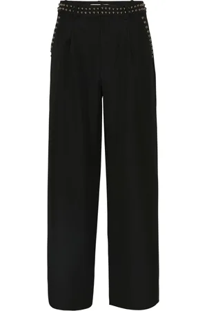 Gestuz Wide Trousers, female, , Size: XL Wide Leg Pants with Raw Waistband Studs